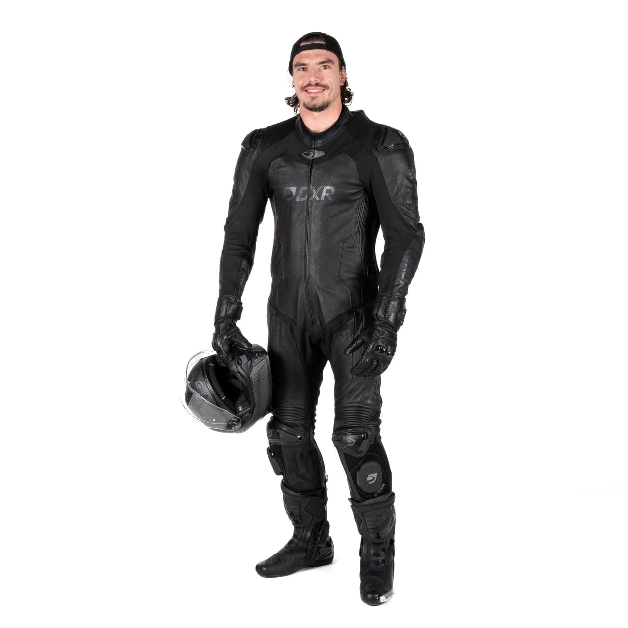 Mono para moto, certificado FALCON para hombre, color negro