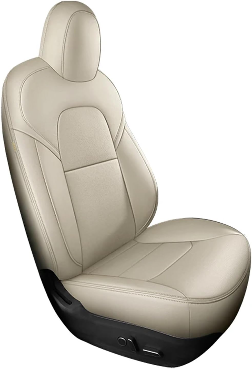Compatible for Tesla Model 3 Custom Fit Car Seat Cover Accessories for Model 3 360 Degree Full Covered Leather(5pcs Beige Set)