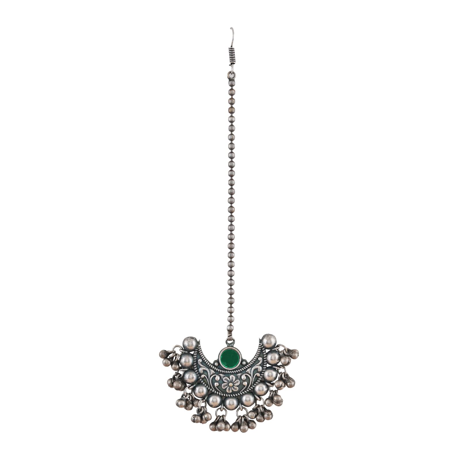 Teejh Madhul Dark Green Silver Oxidised Maang Tika (B0C626HB5K) Amazon Price History, Amazon Price Tracker