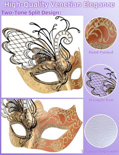 image for Ubauta Masquerade Mask For Women Venetian Mask/Halloween/Party/Ball Pr