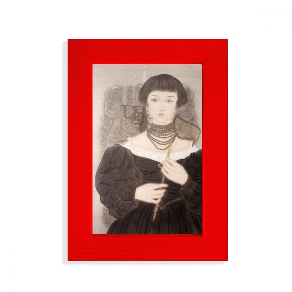 Cadre photo chinois rouge Black Head Beauty, un cadeau mémorable