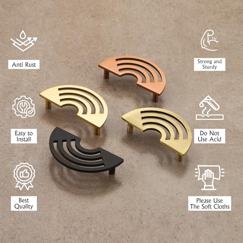 Image of COMPASS Stainless Steel Camila Cabinet Knobs, Drawer Pulls, Knobs for Dresser Drawers, Drawer Knobs Handle, Kitchen Knobs (Antique Finish) Pack of 8 pcs