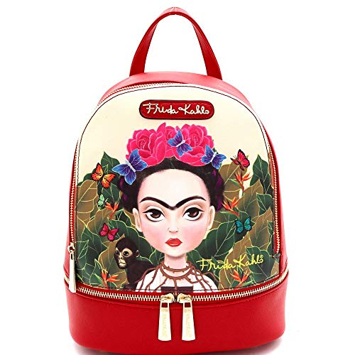 Authentic Cartoon Version Frida Kahlo Front Pocket Backpack