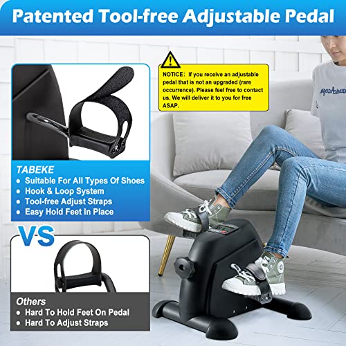 Image of TABEKE Under Desk Bike Pedal Exerciser - Mini Exercise Bike for Arm /Leg Exercise, Pedal Exerciser for Seniors with LCD Display 26514