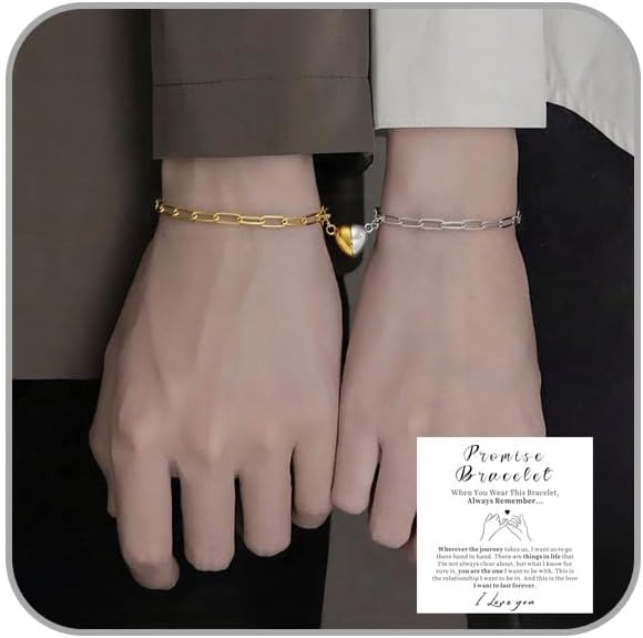 Couples Bracelets for Women Matching Bracelets for Couples Matching Heart Chain Bracelet Love Knot Bracelet Friendship Jewelry Gift for Women