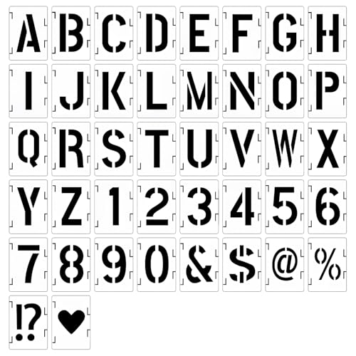 Vintage-Stil-Kunststoff-Schablonen-Set, 42 Stück, 15 cm, wiederverwendbar für Holzschilder, DIY-Malerei und Handwerk