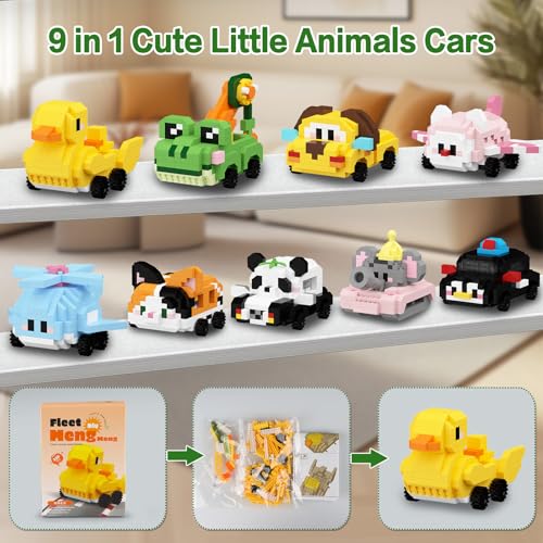 Image of HIGH GODO 9Pack Party Favors Animals Building Set, 2882PCS Cute Animals Cars Building Blocks for Goodie Bag Stuffers, Party Favors Birthday Easter Gifts for Adult Teens 14+