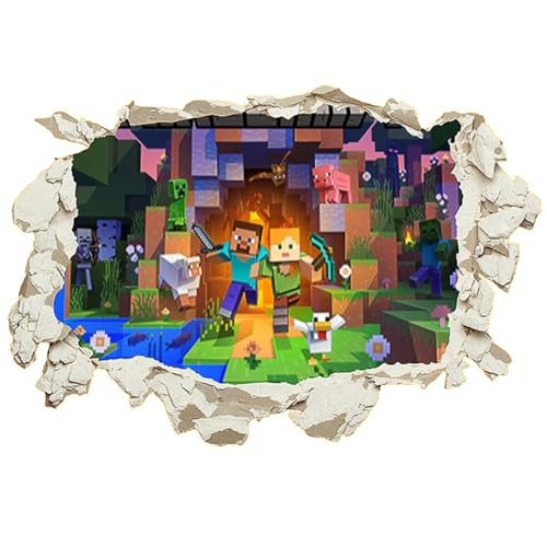 YCVBCY Pegatinas de Pared Dibujos Animados,3D Cool Juego Pared Decorativos,Juego de Píxeles Stickers Infantiles para Salon Habitación Infantiles Bedroom Decor Sticker - C