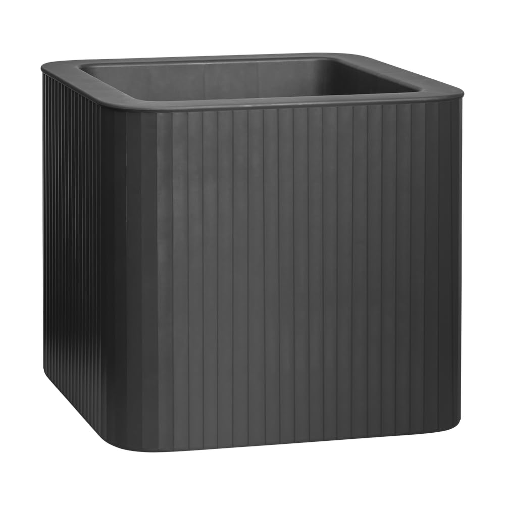 FLORUS Jive Square Stripe 40cm Planter - Anthracite