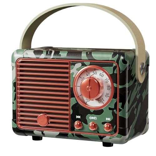 Image of Dosmix Retro Bluetooth Speaker,Vintage Decor,Mini Gift for Men Women Girls | Portable small wireless old fashion style for kitchen desk bedroom office outdoor accessories gifts
