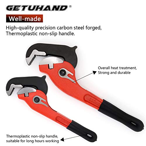 GETUHAND 10-Inch Self-Adjusting Rapid Grip Pipe Wrench, Ratchet Plumbing Wrench, Heavy Duty Quick Multi-function Wrench Forceps for craftsman & plumbers - Thumbnail 7