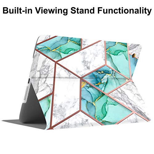 Image of DuraSafe Cases for iPad Mini 7.9 Inch 3rd 2nd 1st Gen [ Mini 3 Mini 2 Mini 1 ] A1599 A1489 A1432 A1599 A1489 A1432 MGYE2HN /A MGNR2HN /A Printed Smart PU Leather Flip Folio Book Cover - Marble Green