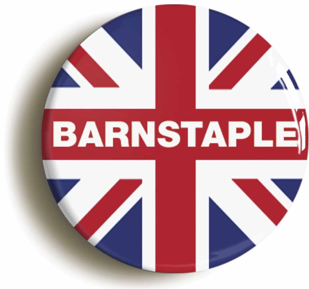 Barnstaple Union Jack Fridge Magnet (Circular 2inch / 50mm Diameter)