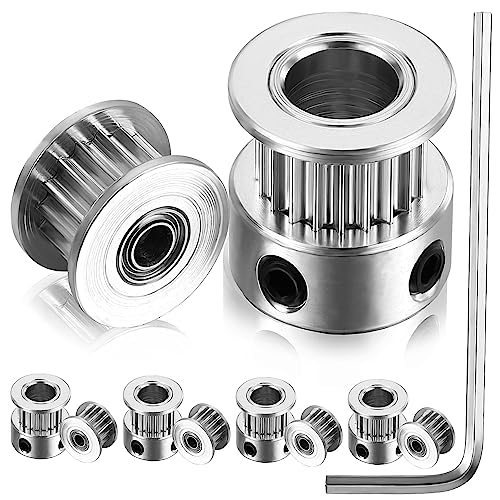 Cabilock Complete Synchronous Wheel Set 20 Teeth Timing Belt Pulleys 16 Teeth Idler Pulleys 6mm Belt 3mm Diameter for Drilling Machine