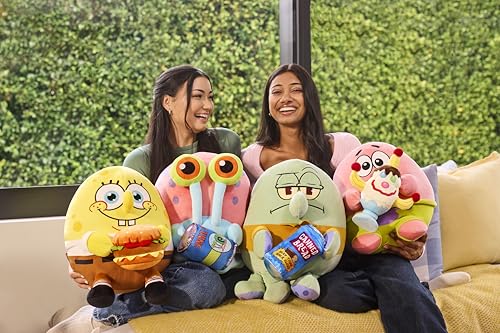 Snackles Figur Spongebob Schwammkopf, 35 cm großes Plüschspielzeug (Spongebob & Krabby Patty) von ZURU, Plüschspielzeug mit Snack-Accessoire – Ansicht 5