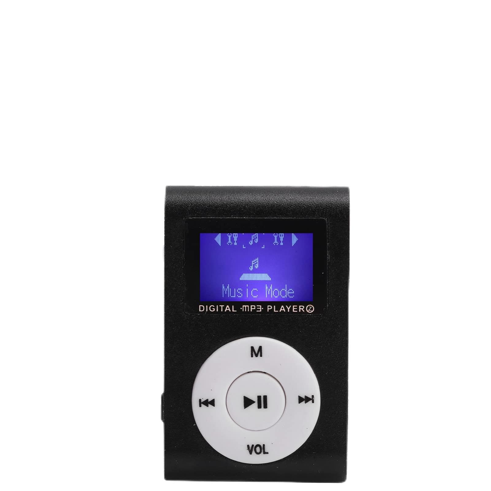 Mp3 with Mini Screen , LCD Screen Back Clip Mp3 , Portable Music Player , 32 GB Sports Mp3 Clip Mp3 Player , LCD Screen MP3 Music Player for Outdoor Activities (Black)