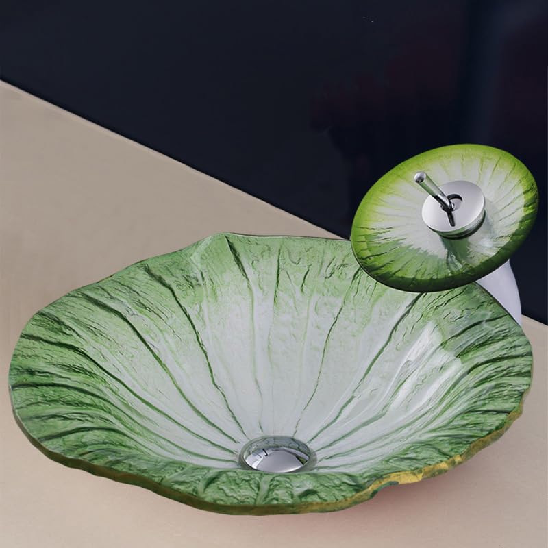 Evier salle de bain en verre motif lotus pour créer une ambiance spa et bien-être chez soi