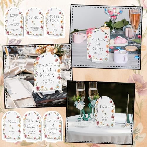 Image of Vercraft 6 Pcs Wildflower Wedding Wood Table Decorations
