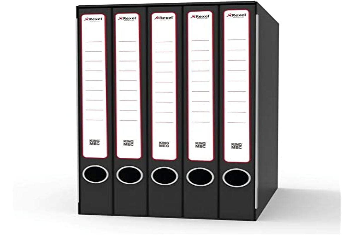 Gruppi di classificatori ad alette Rexel - Quintetto - 23,5x35x25 cm - 4 cm - nero - GKM5300 Cartoncino Nero cartella