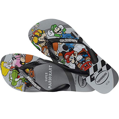 Chinelo Mario Bros, Havaianas, Adulto Unissex, Cinza Aço, 39/40