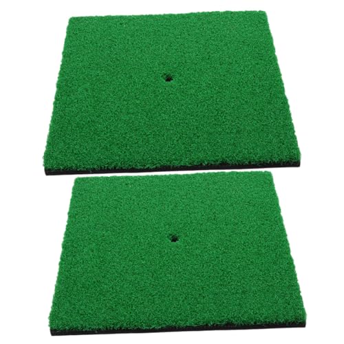 GOOHOCHY 2Pcs Golf Hitting Mats Grass Training Mat for Practice Durable Golf Turf Mats for Improved Swing and Driving Skills