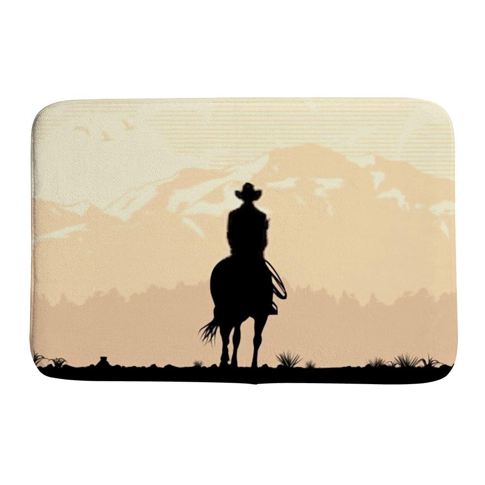 Tapis de bain pour salle de bain et cuisine style cowboy