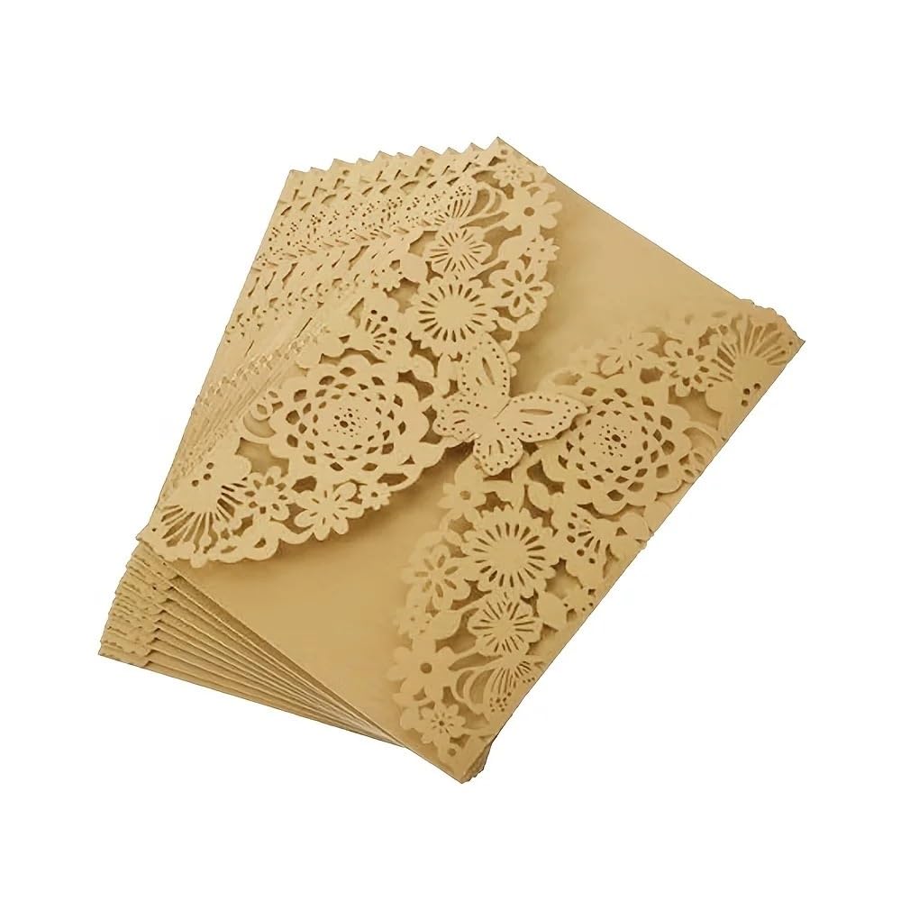 Hochzeitskarte 25/50 stück Festival Party Einladung Brief Hohl Einladung Karte Hochzeit Schmetterling Gruß Karte Hochzeitskarten(Purple,50pcs)