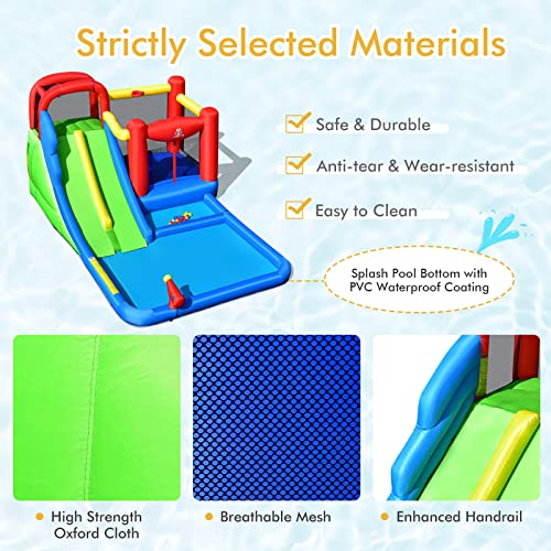 BOUNTECH Inflatable Water Slide, 7-in-1 Dual Slides Kids Water Park Jump Castle, Water Slides Inflatables for Outdoor w/Big Splash Pool, Water Cannon, Kids Backyard Party Water Slide Bounce House - Image 7