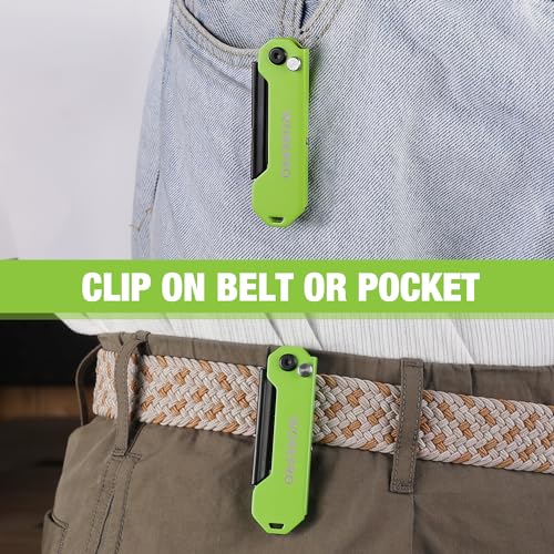 WORKPRO EDC Folding Utility Knife, Mini Box Cutter with Quick Open Axis Lock, Quick Change Blade Razor Knife, Foldable Small Pocket Knife with Belt Clip by WORKPRO - Image 6
