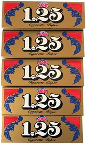 1.25 JOB Rolling Papers, 5 Pack Bundle, 120 Paper Leaves Total
