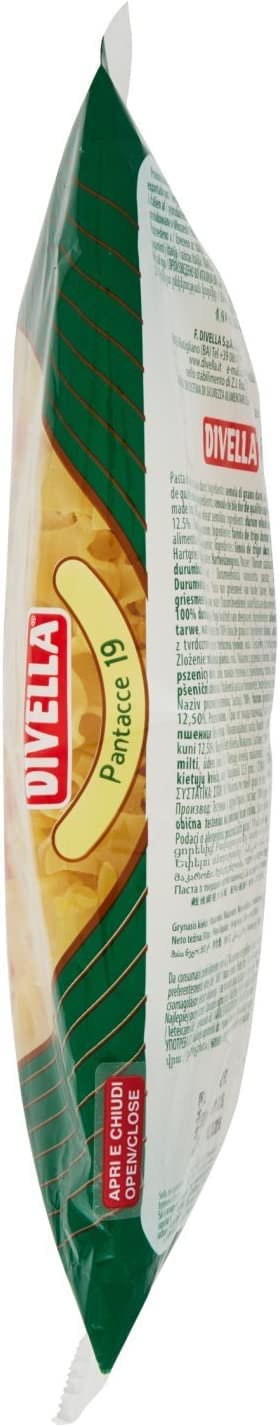 20 pastas Divella 100% Italiano N° 19 Pantacce 500 gr