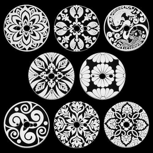 Image of BENECREAT 8PCS Acrylic Spinning Control Tool, 2.2inch Flat Round Whorl Drop Spindle Kit Diz for Roving Felting, Crochet and General Crafts, Hole: 5mm and 2.5mm and 8mm