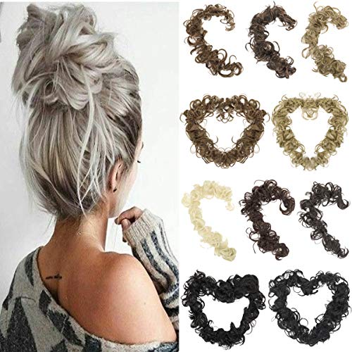 Twirl Scrunchie Messy Hair Bun Long Wrap Around Hair Band DIY Updo Chignon Bendable Ponytails Hair Extensions 32