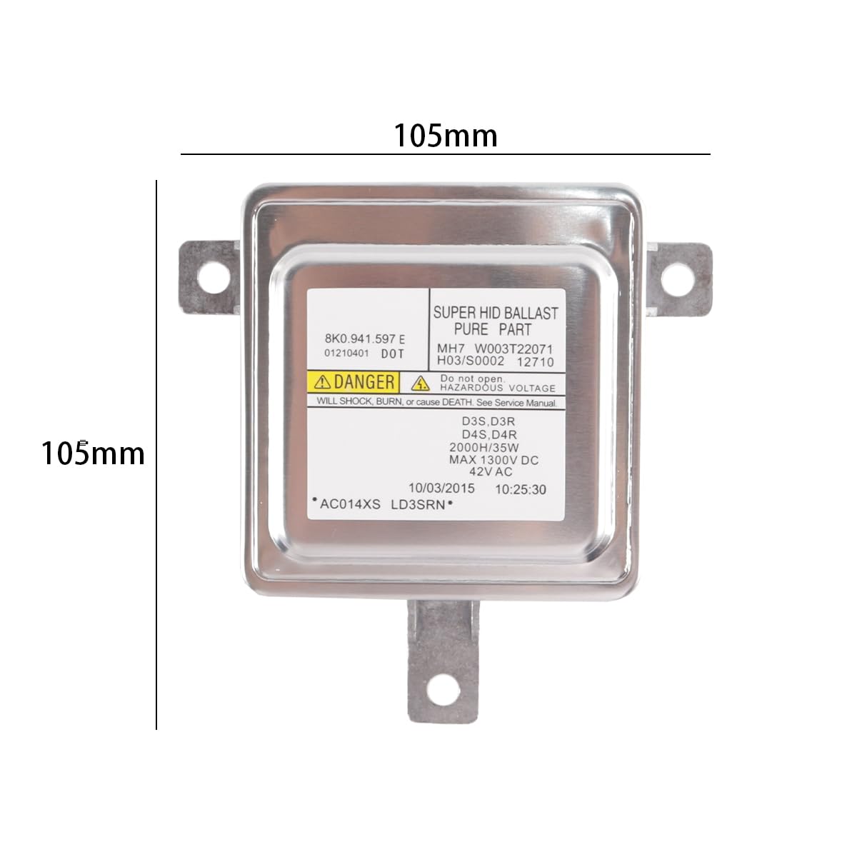 Balasto De Repuesto D3S/D3R D4S/D4R, Unidad De Control De Balasto De Faros De Xenón HID Compatible con Audi VW 8K0941597E W003T22071 (inalámbrico)