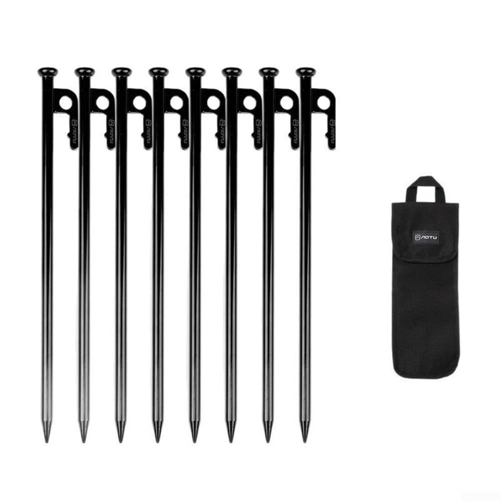 Estacas para tienda de campaña, 8 piezas de 30 cm, clavos de acero resistente para toldo al aire libre, para una fácil instalación, extracción y clavijas resistentes al viento