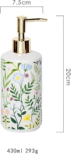 Miniatura 7 de EMPO Dispensador de jabón, dispensador de jabón líquido de cerámica de estilo rústico moderno, para decoración elegante de baño (blanco)