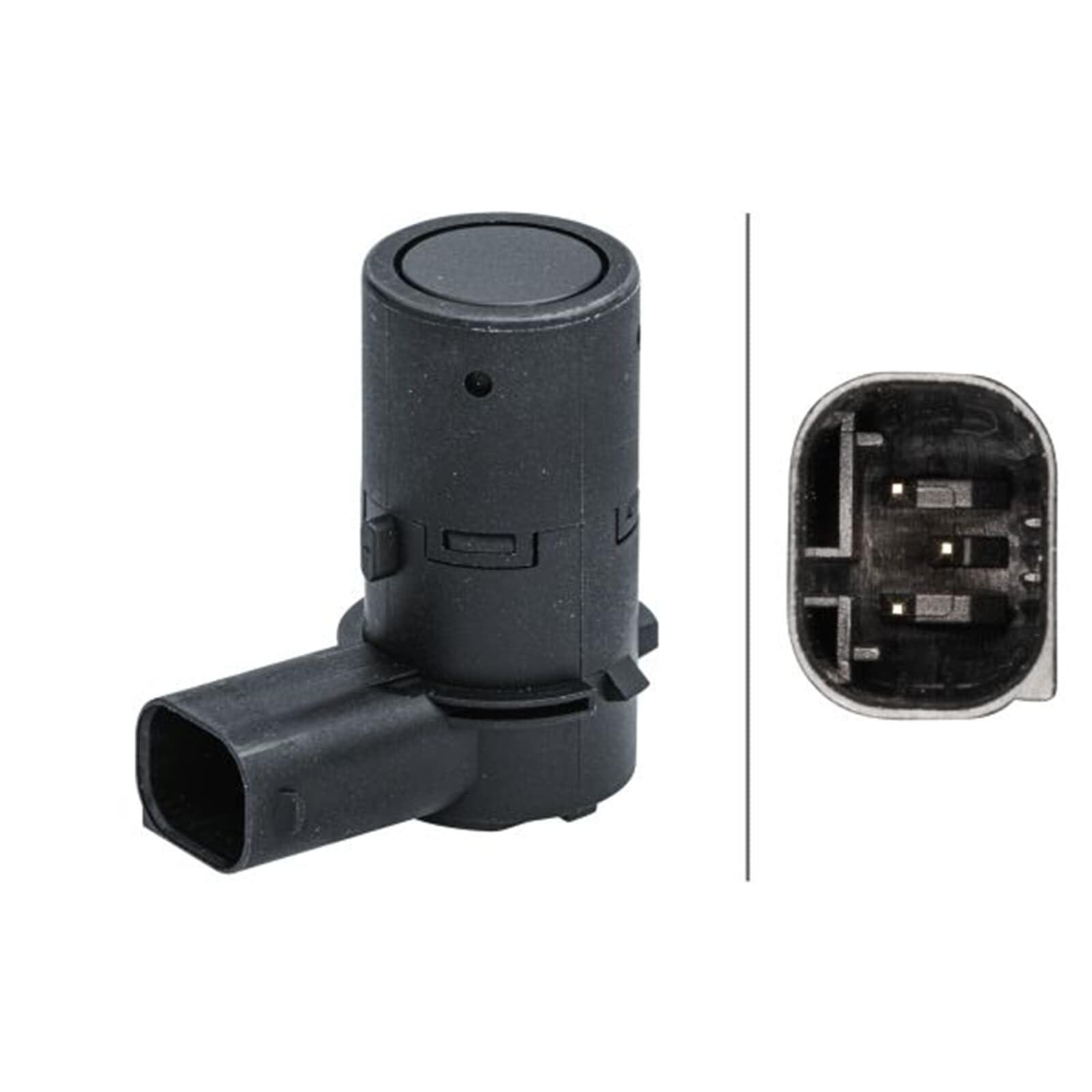 HELLA 6PX 358 141-391 Sensore, Assistenza parcheggio, angolato, 3a... poli, infilato, verniciabile | Compatibile con: MERCEDES-BENZ A-CLASS, B-CLASS Sports Tourer