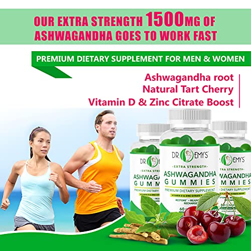 Ashwagandha Gummies by Dr Emy’s. Vitamin D, Zinc Citrate Boost Supplement Stress Relief, Sleep, Immune System Ashwa… - Image 6