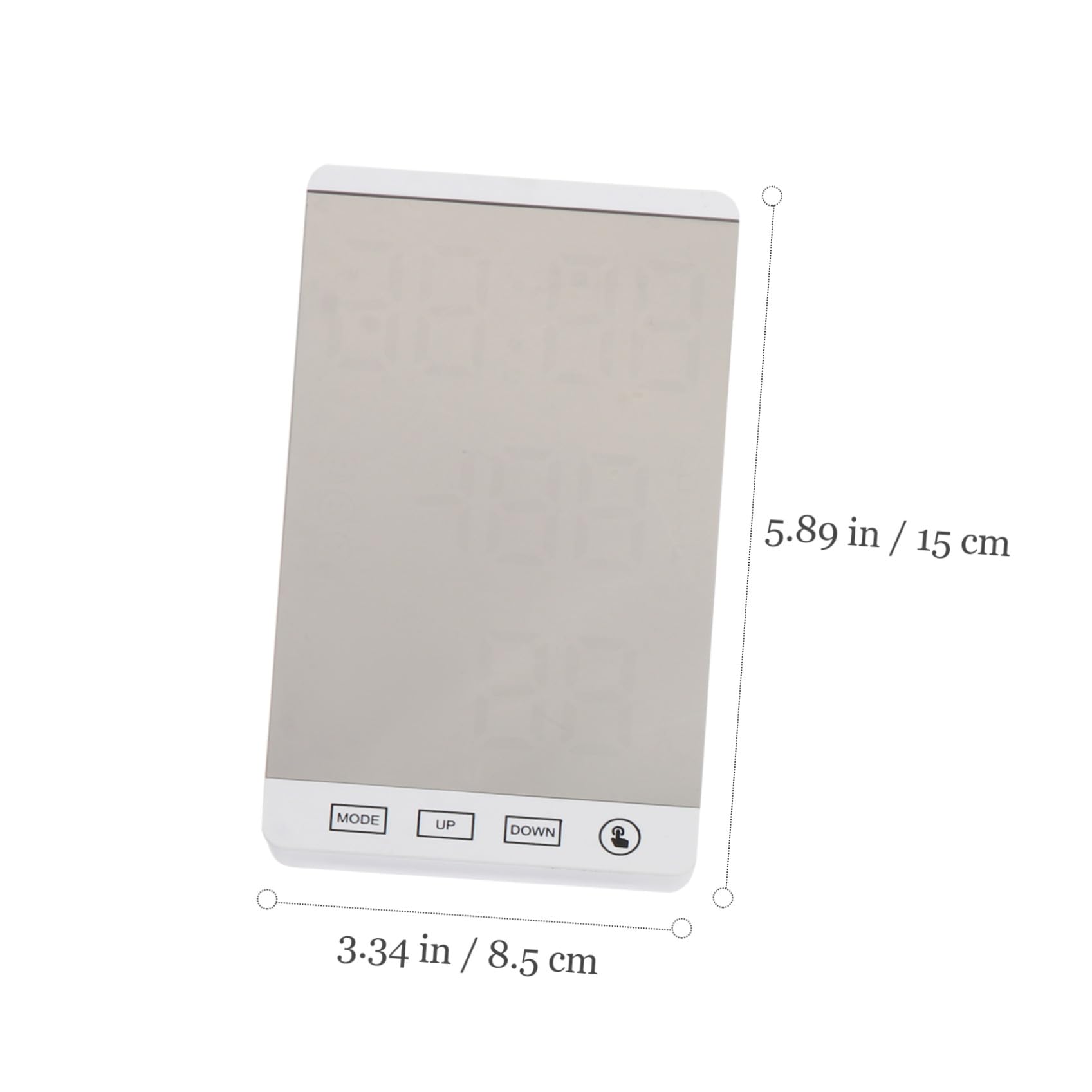 PRETYZOOM Reloj Digital Sobremesa Pantalla de Temperatura y Espejo LED | Abs Blanco, Sensor Integrado, Funcionamiento Silencioso, Uso en Dormitorio y Mesa