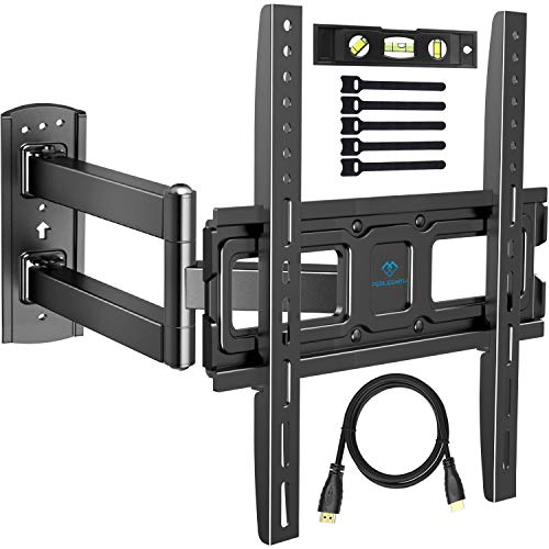 PERLESMITH TV Wall Mount Bracket Full Motion Single Articulating Arm for Most 32-55