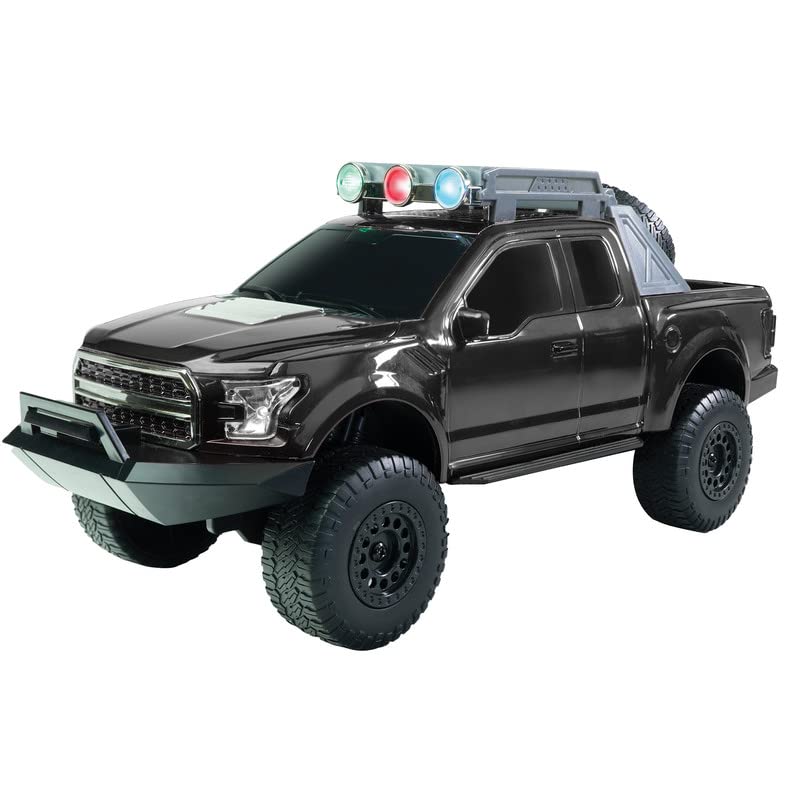 QFX Bluetooth 150 Pickup Truck Replica Speaker, 3-inch Speakers, Hands Free Link, Built-in Microphone, FM Radio and LED Party Lights, Black - BT-150-
