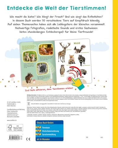 Mein großes Buch der Tiergeräusche: Mit 50 Sounds | Hochwertiges Soundbuch mit realistischen Tierstimmen für Kinder ab 2 Jahren (Mein großes Geräuschebuch)