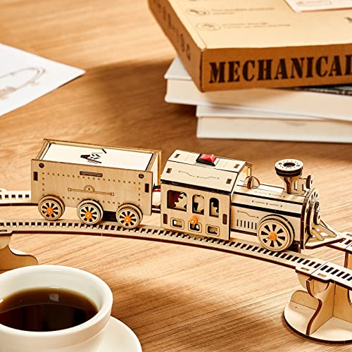 Bennama 3D Wooden Puzzles Little Truck Train Model Kits Includes Engine & Track, Brainteaser And Puzzle For Christmas/Birthday,Gifts For Adults And Teens To Build Combination #TOP1