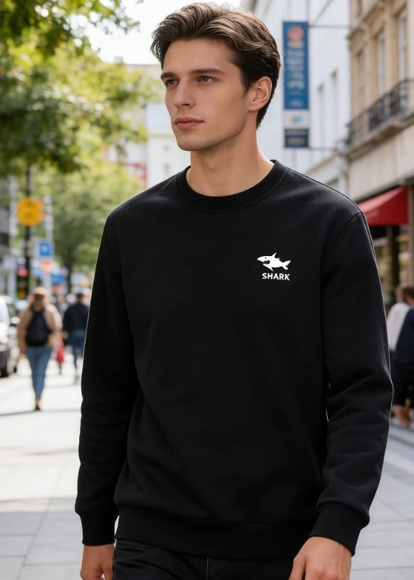 Men's Solid Color Fleece Lined Thickened Crew Neck Pullover Sweatshirt Fall Winter Long Sleeve Casual Base Layer T-Shirt