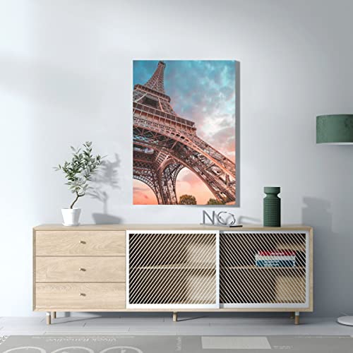 Tableau Tour Eiffel Coucher du Soleil Toile Imprimée Décoration Haute Définition - 3