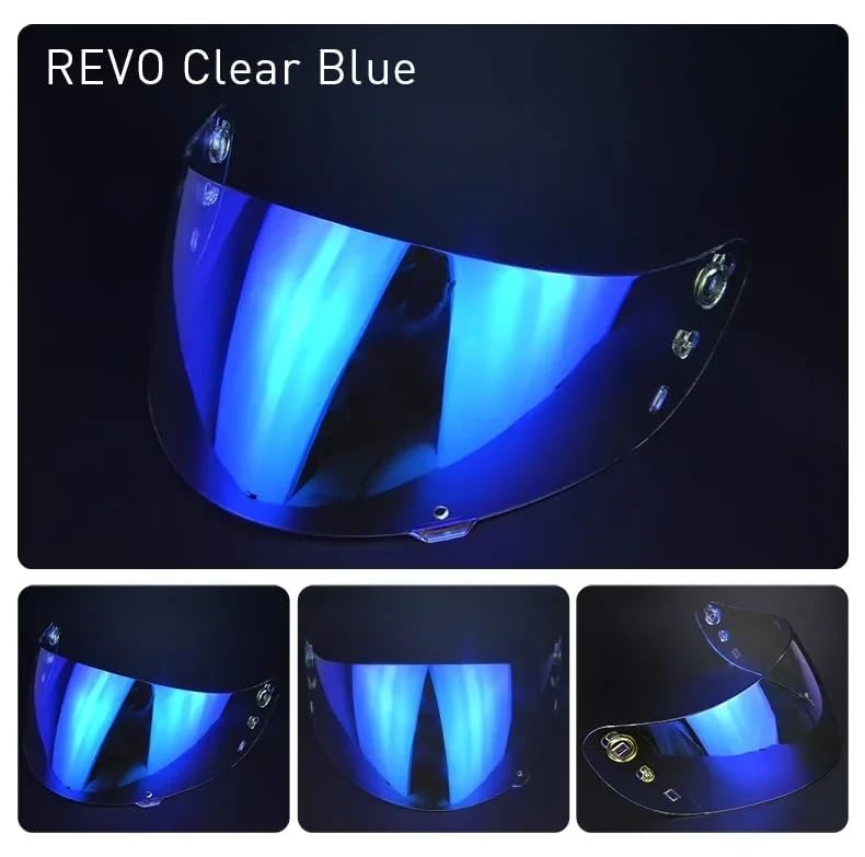 Visière de casque de moto intégral Revo Blue pour ICON Airflite IC-04