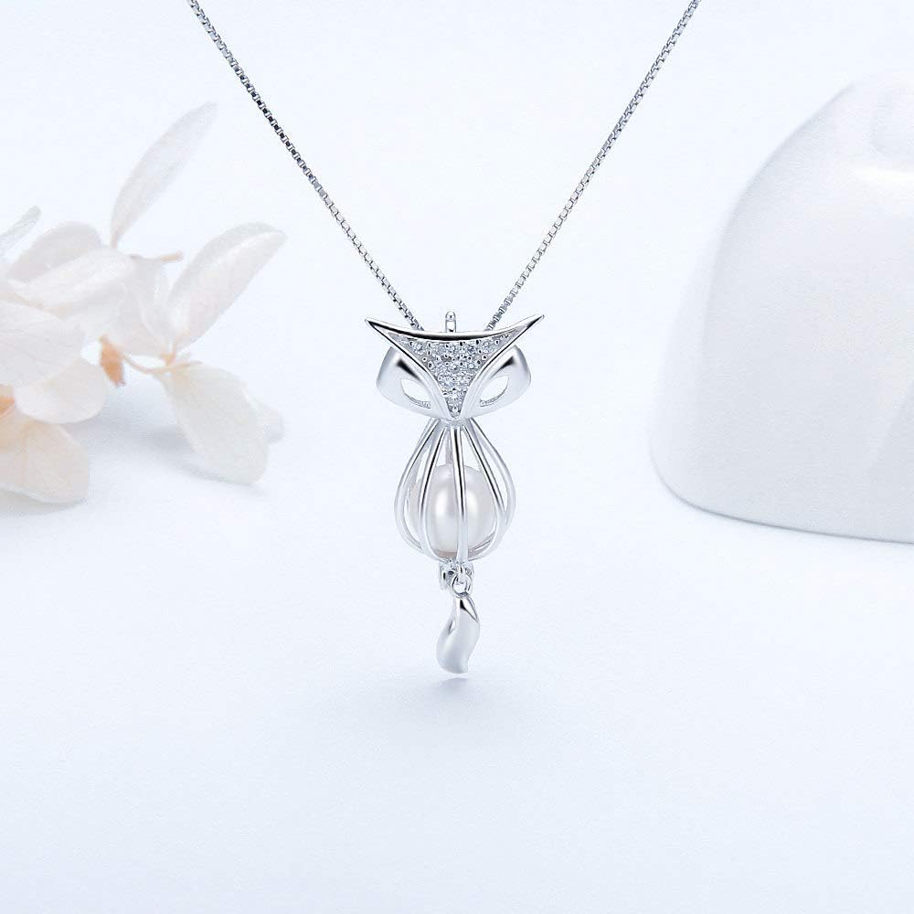 925 Sterling Silver CZ Fox Cage Pendants Crafting Charm for DIY Necklace Bracelet Jewelry Making