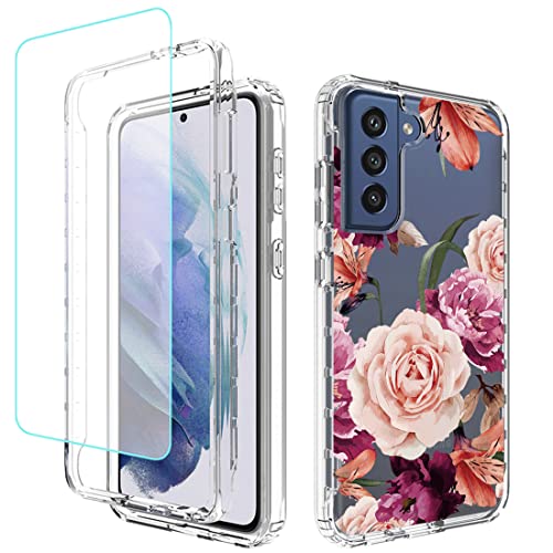Coque Samsung S21 Plus avec verre trempé violette intégrale antichoc