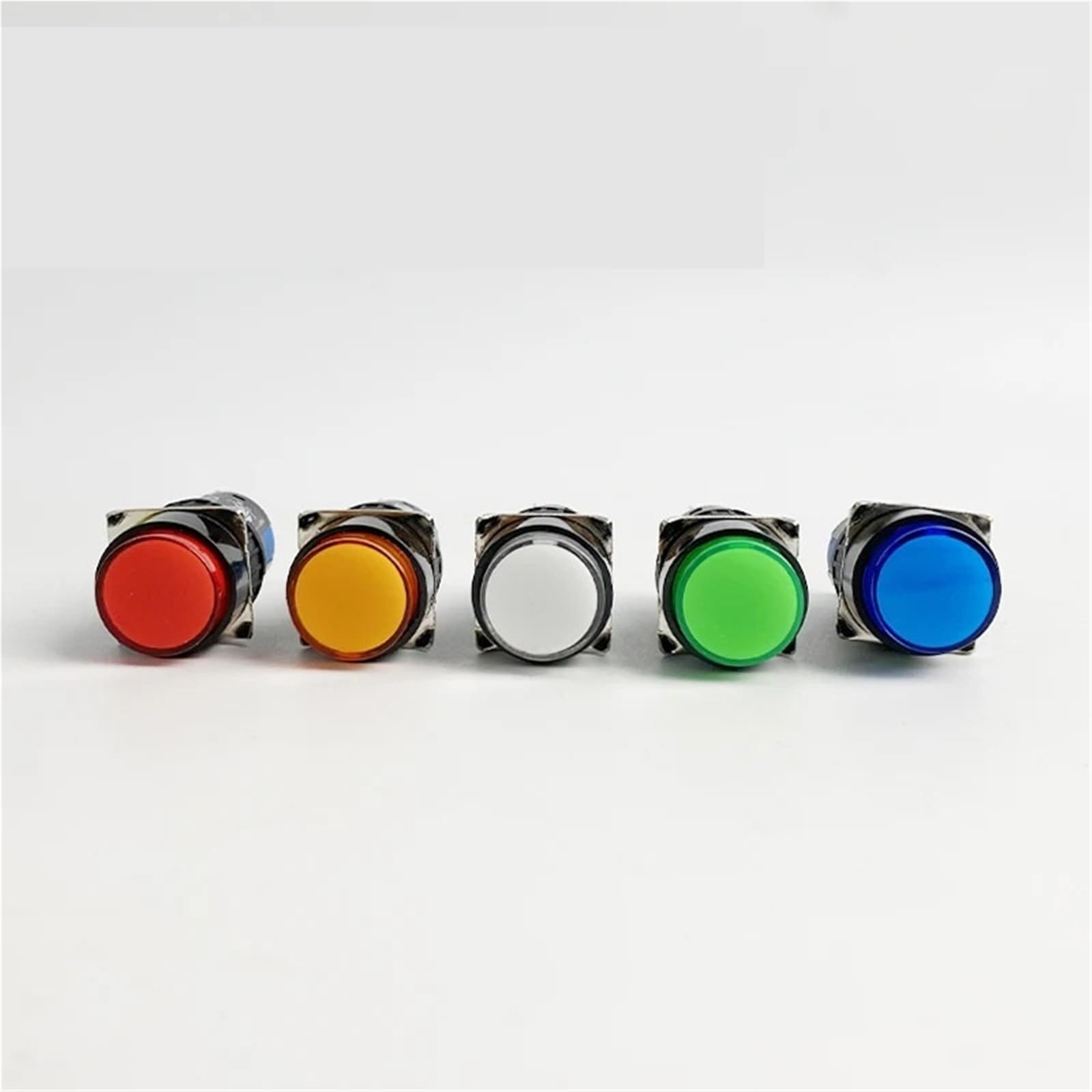Interrupteur bouton-poussoir 16mm bleu pour console domotique et simulation - 7