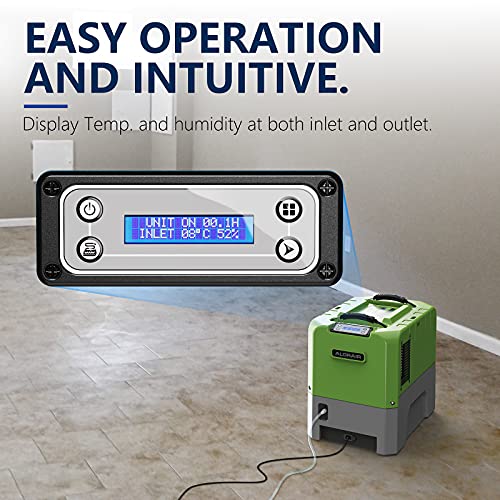 Alorair 180 Pint Commercial Dehumidifier With Pump For Basement Warehouse & Job Sites, Large Space Crawl Space Dehumidifier For Efficient Water Damage Restoration,5 Years Warranty,Green #TOP2